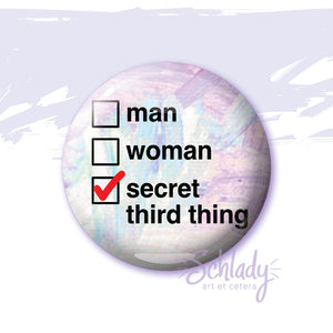 Secret Third Thing - Nonbinary Pride Button Pin