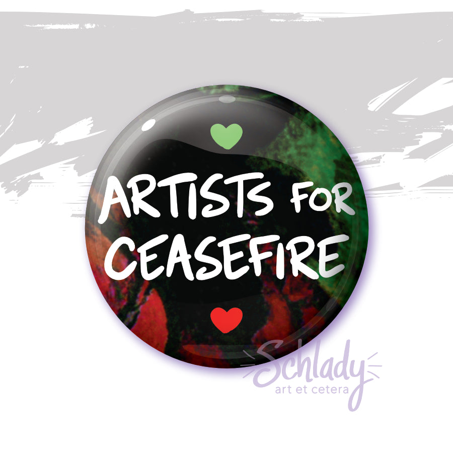 Artists For Ceasefire / Peace In The World / Starry Palestine Flag - Button Pins
