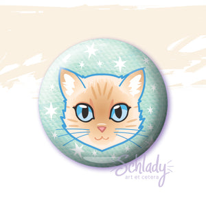 Flame Point Cat - Button Pin