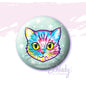 Tie Dye Cat - Button Pin