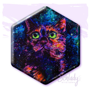 Galaxy Cat III - Hexagon Magnet