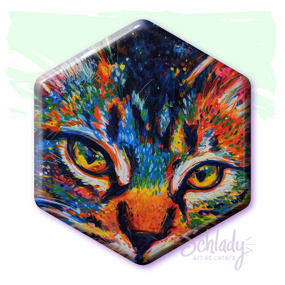 Galaxy Cat Sprinkles - Hexagon Magnet