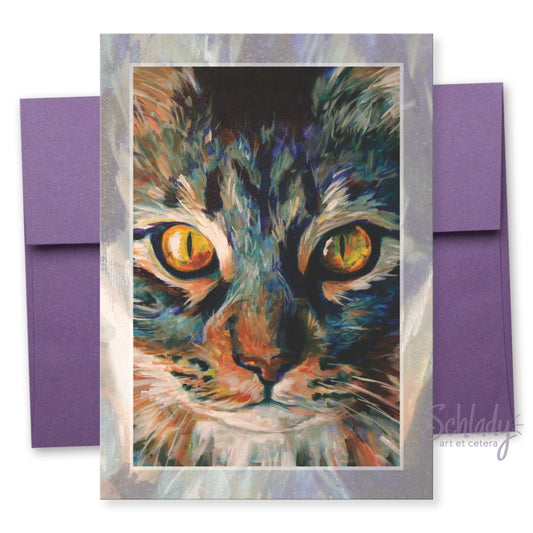 Her Winter Coat - Cat Art Notecard