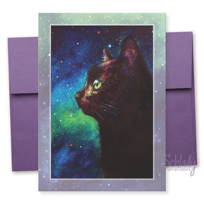 Galaxy Cat II - Cat Art Notecard