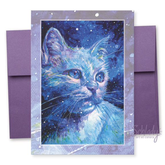 Galaxy Cloud - Cat Art Notecard