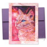 Magenta Wonder - Cat Art Notecard