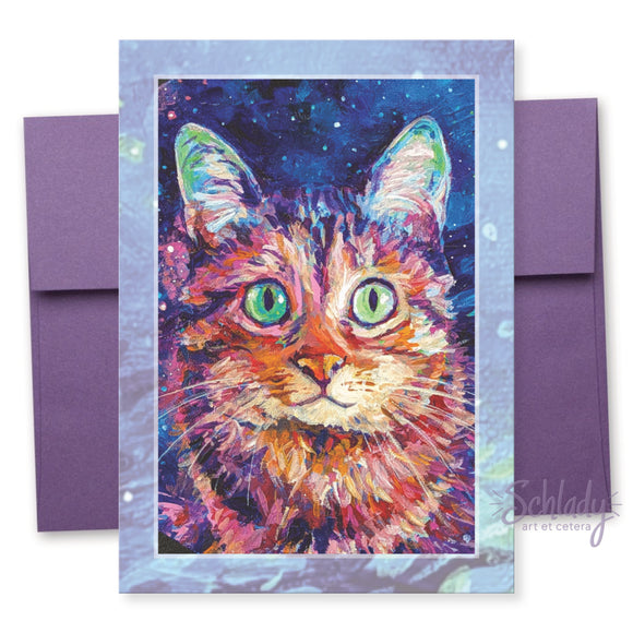 Miss Ma'am In Space - Cat Art Notecard