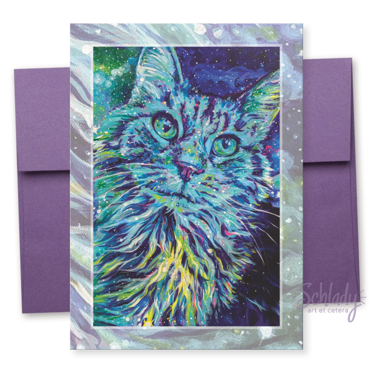 Star of the Galax-Sea - Cat Art Notecard