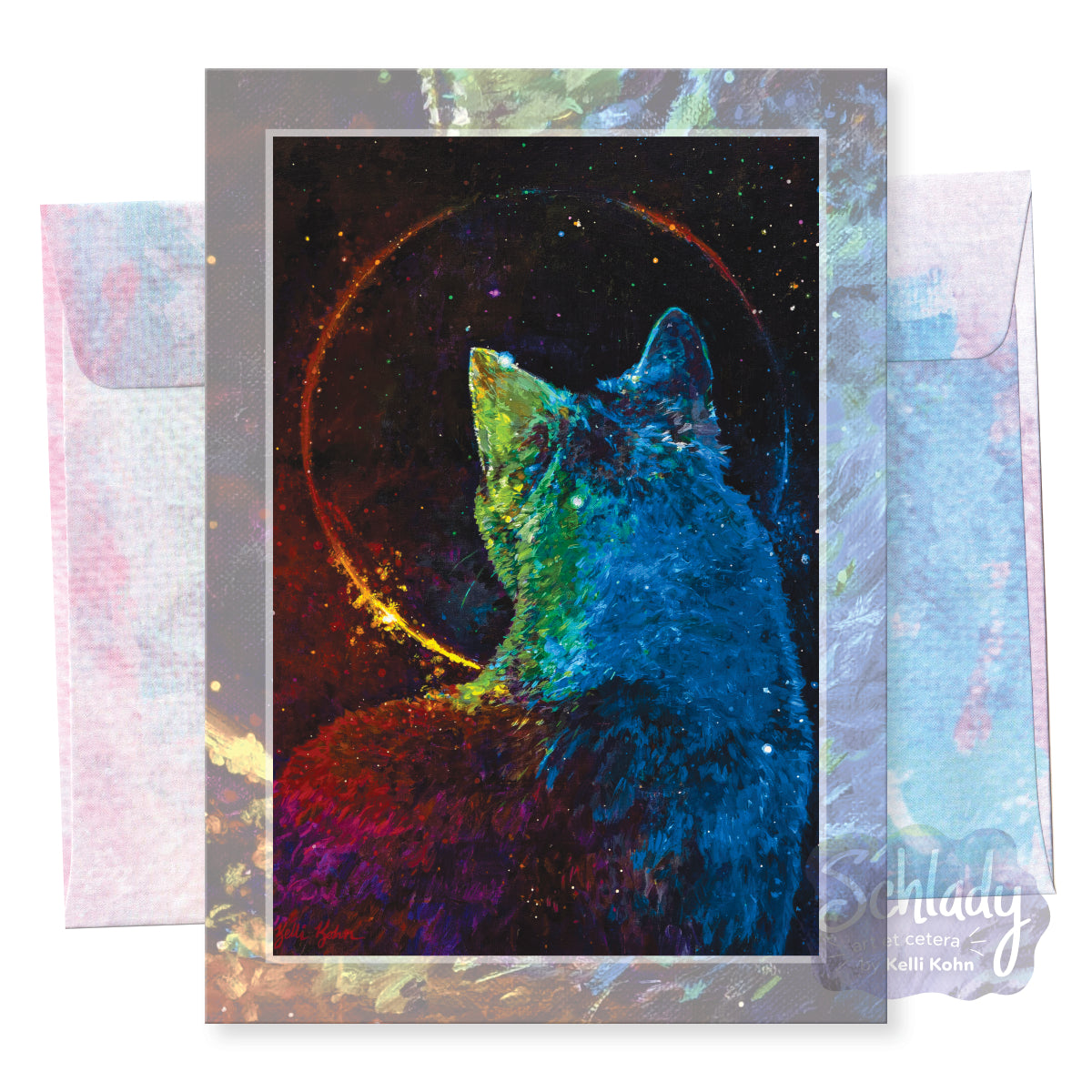 Look Beyond The Orbit - 5x7 Cat Art Notecard