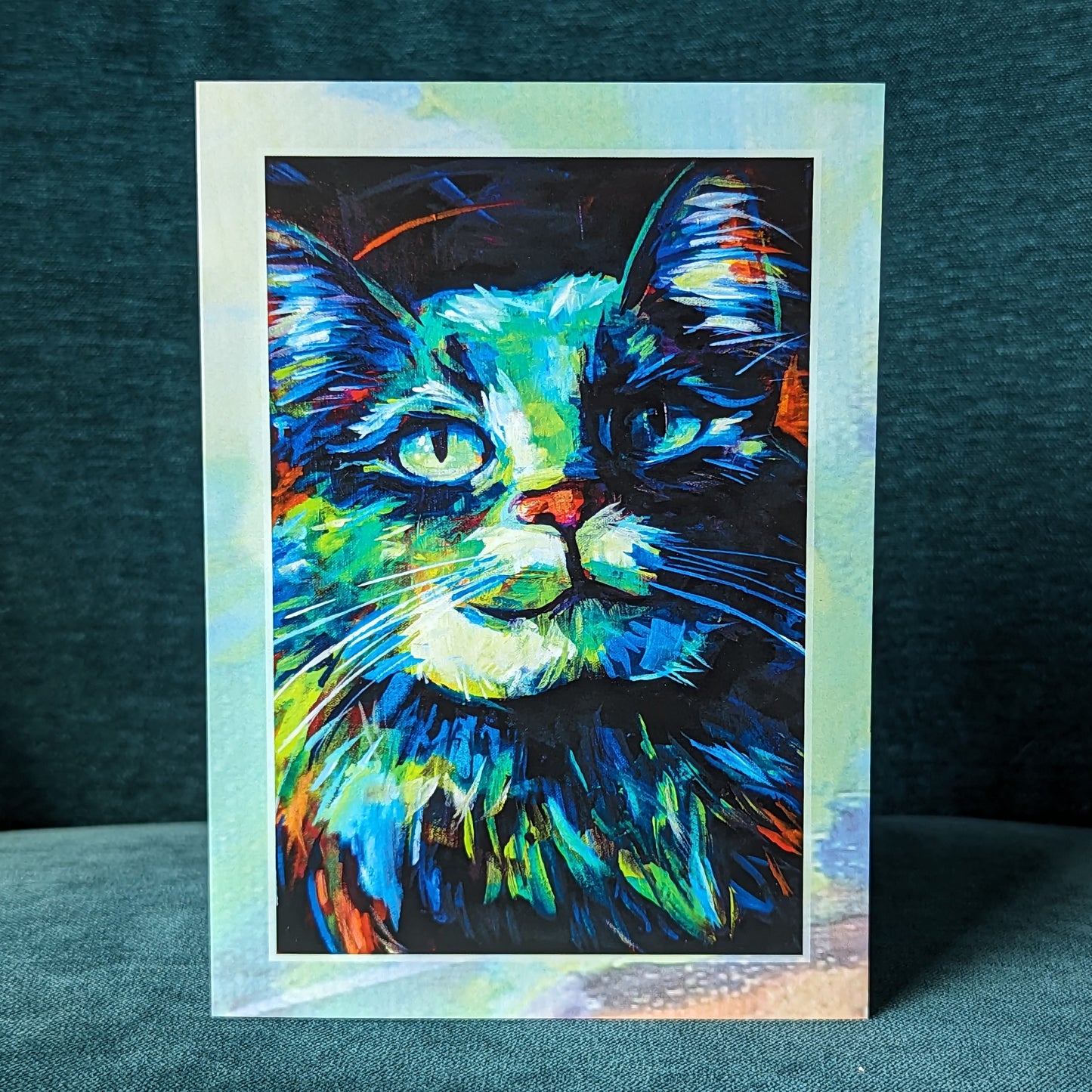 Shadow Grin - Cat Art Notecard