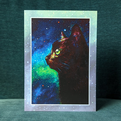 Galaxy Cat II - Cat Art Notecard