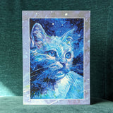 Galaxy Cloud - Cat Art Notecard