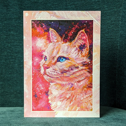 Magenta Wonder - Cat Art Notecard