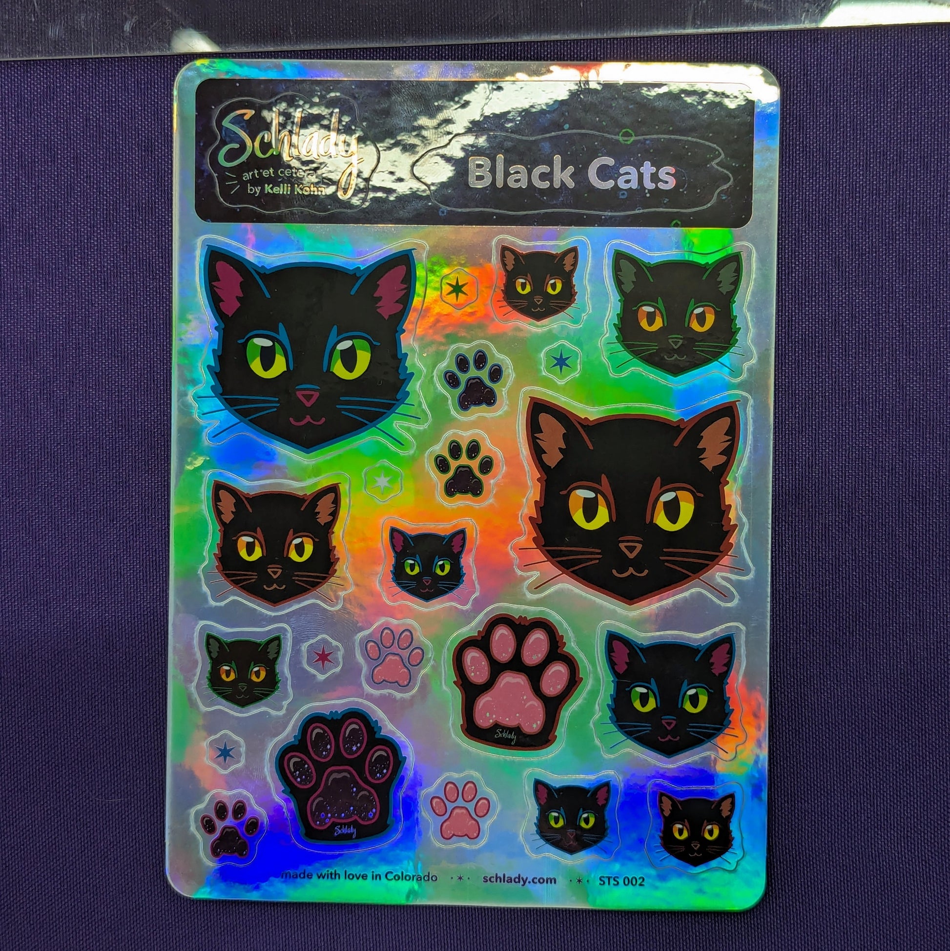 Black Cats - Holographic Sticker Sheet