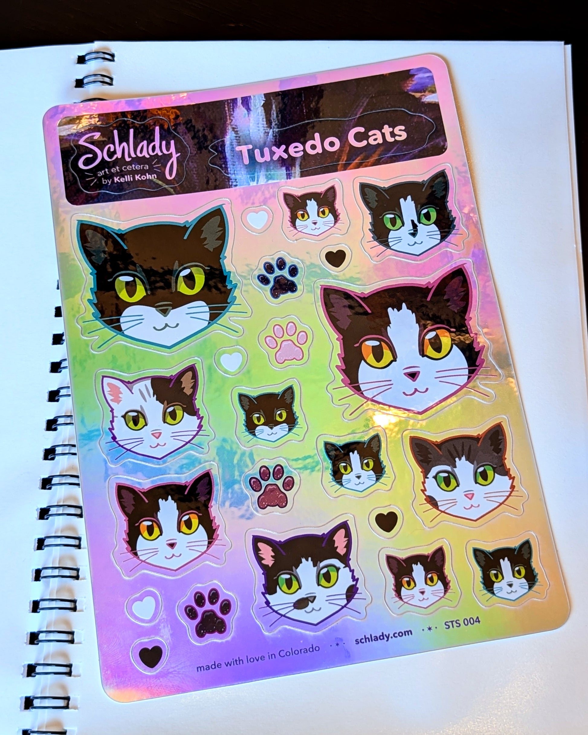 Tuxedo Cats - Holographic Sticker Sheet