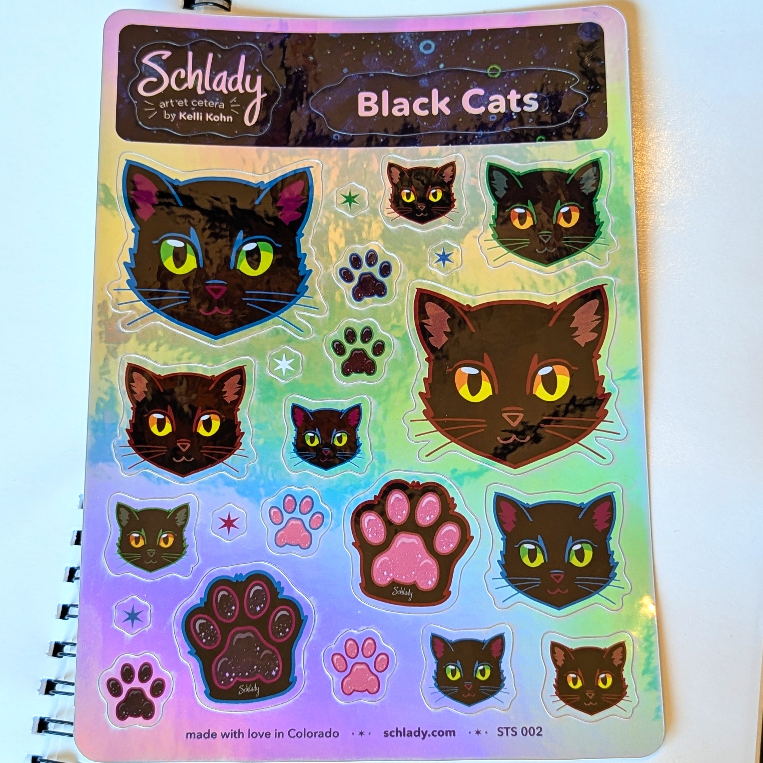 Black Cats - Holographic Sticker Sheet