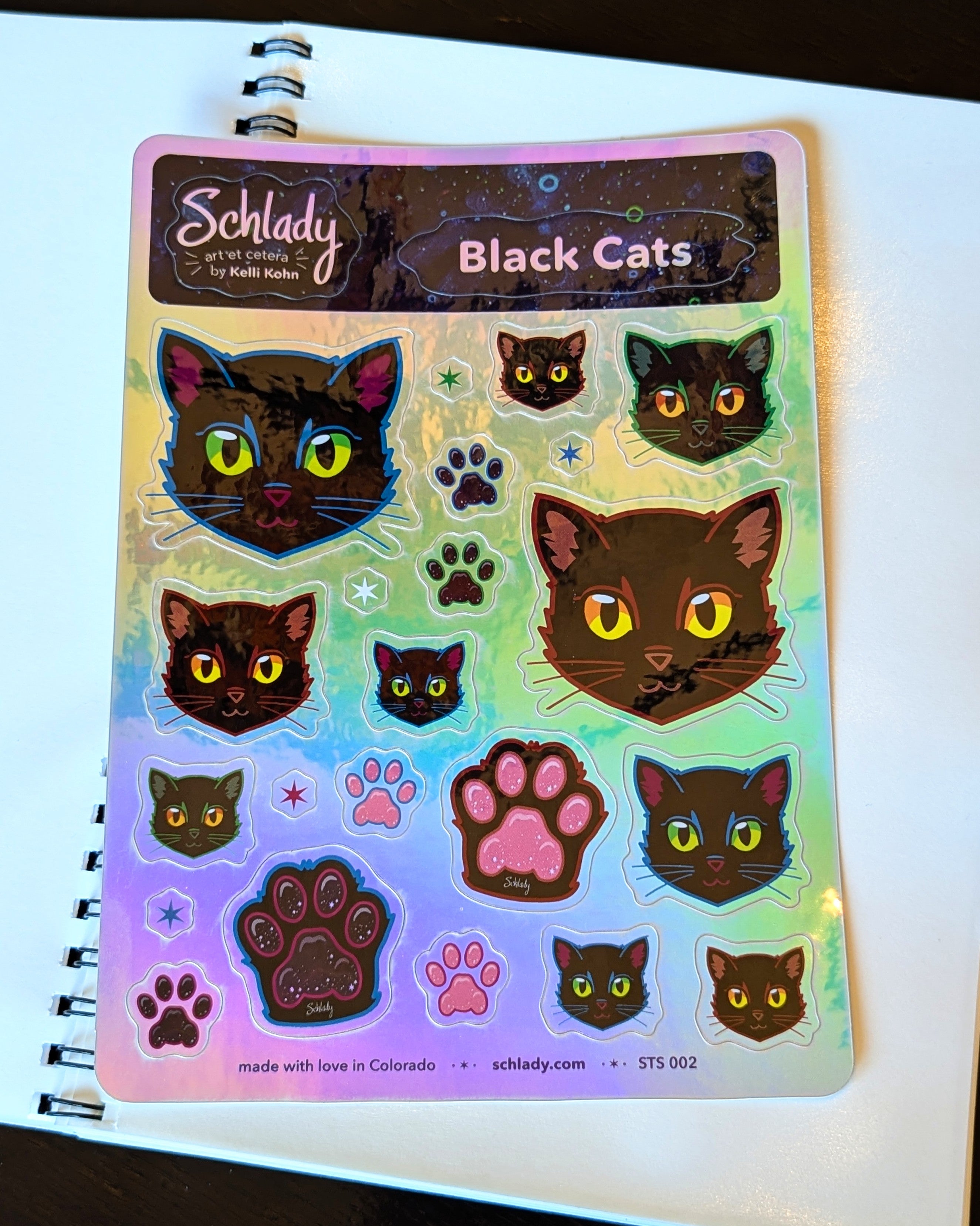 Black Cats - Holographic Sticker Sheet