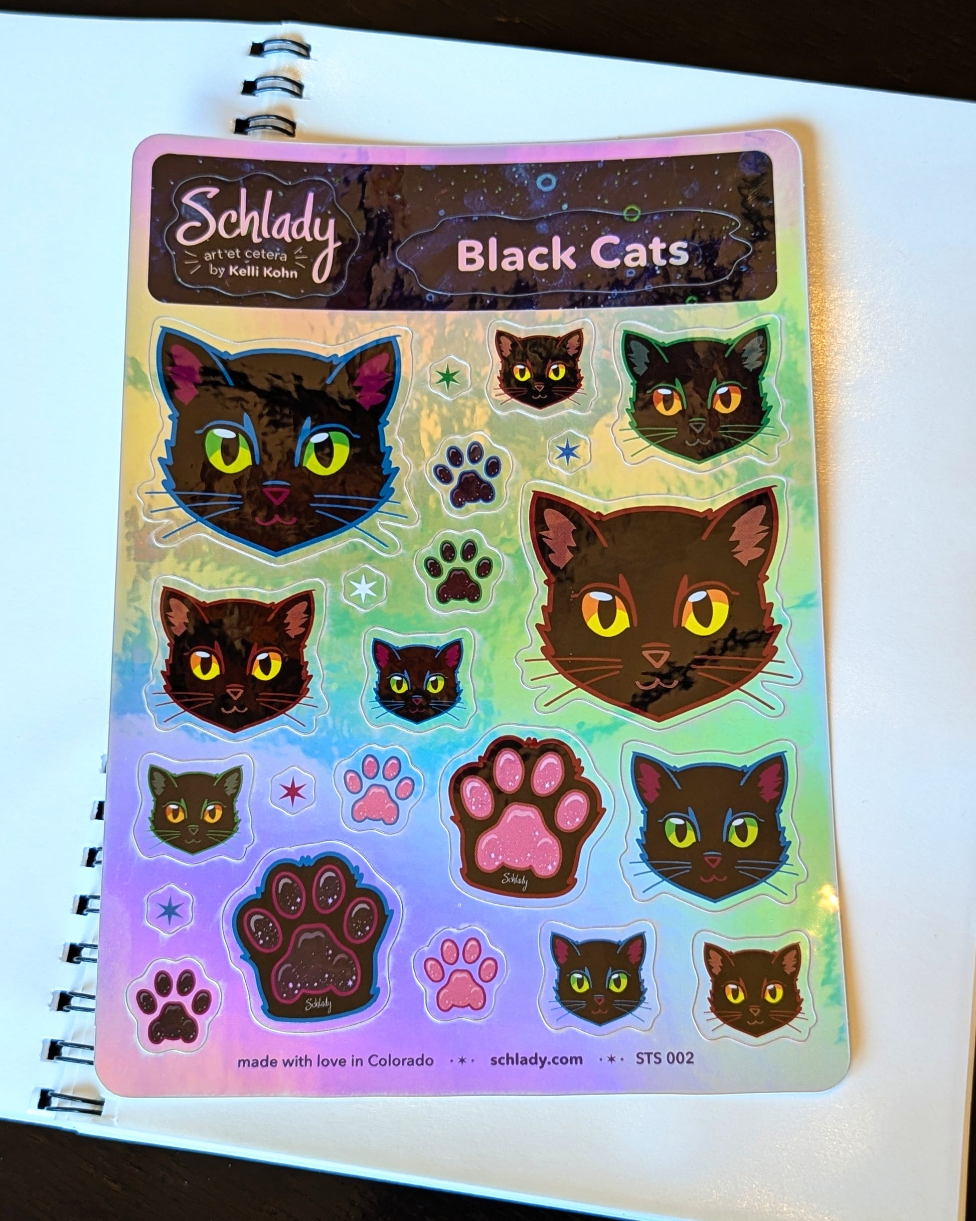 Black Cats - Holographic Sticker Sheet
