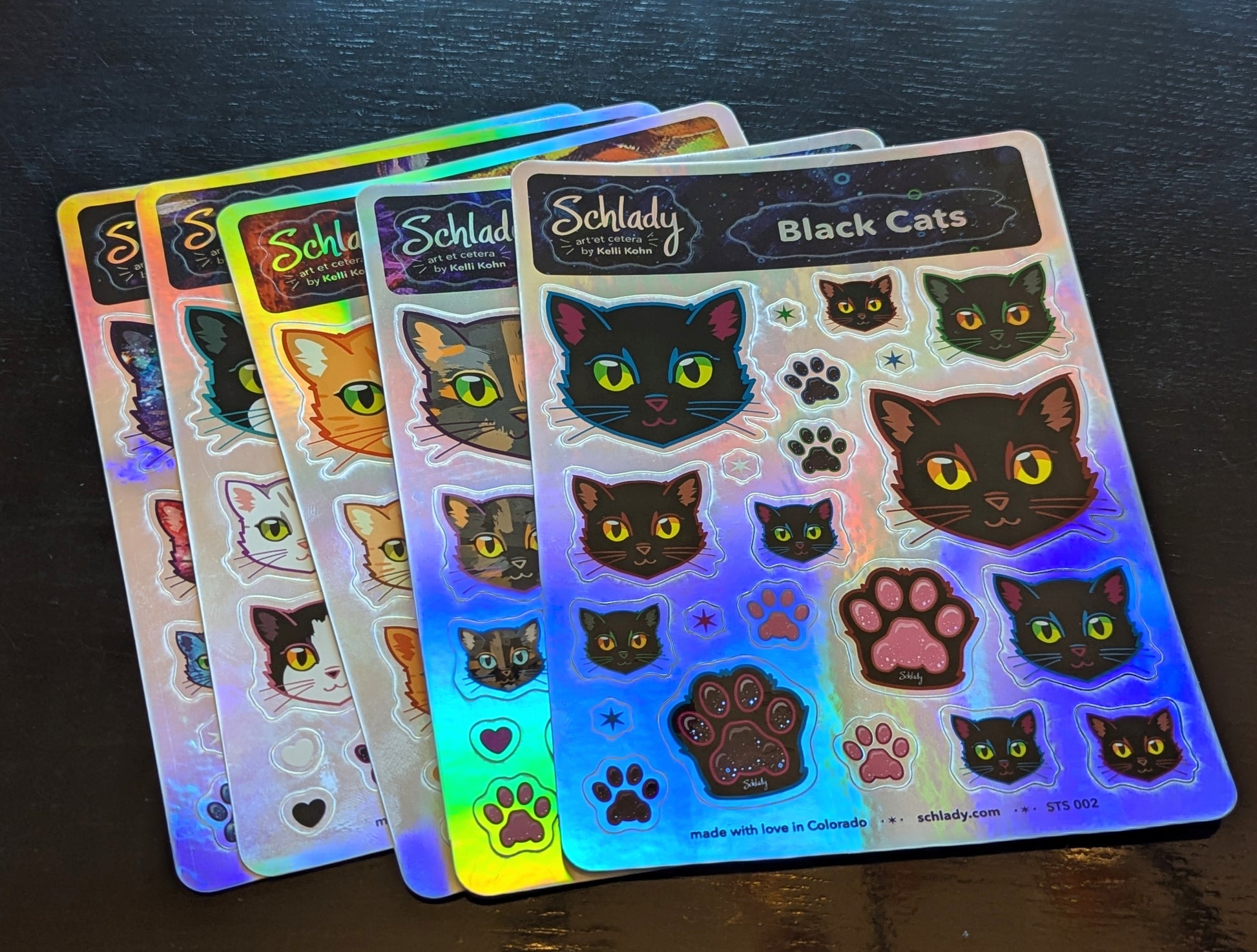 Black Cats - Holographic Sticker Sheet