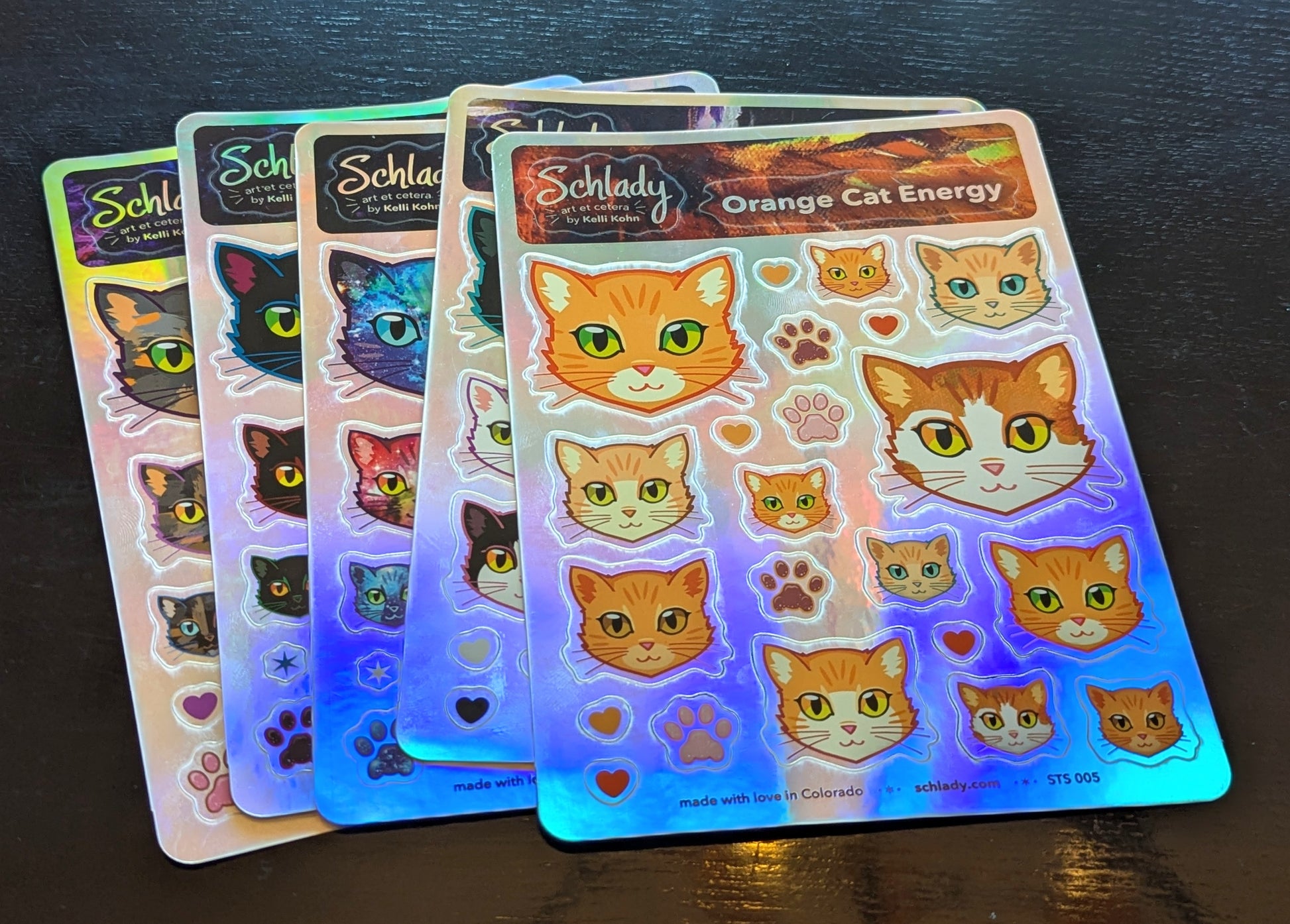 Orange Cat Energy - Holographic Sticker Sheet