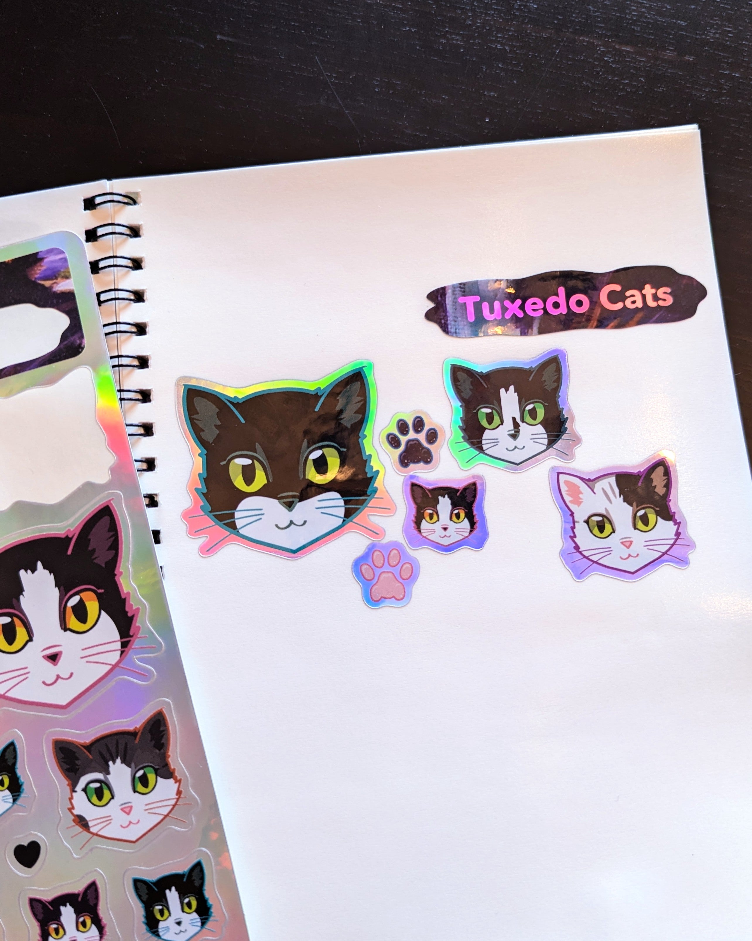 Tuxedo Cats - Holographic Sticker Sheet