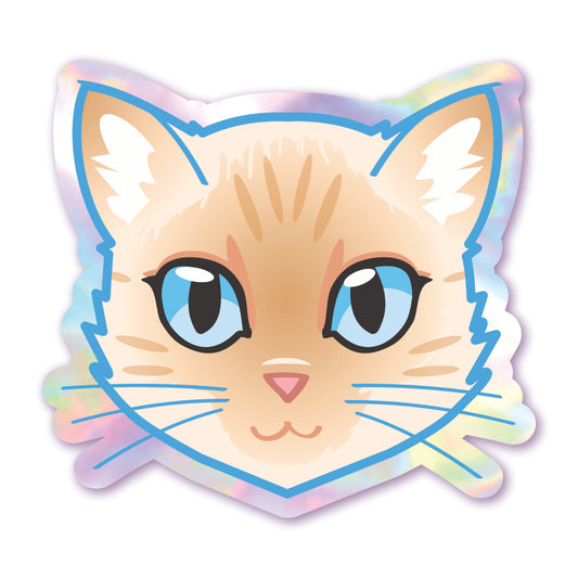 Flame Point Cat - Holographic Sticker