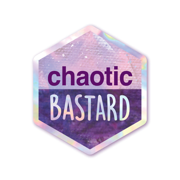 Chaotic Bastard - Holographic Hexagon Sticker