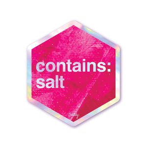 Contains Salt - Holographic Hexagon Sticker