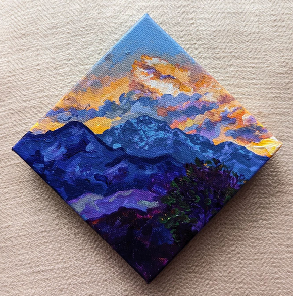 Mountain Moment - Clouds at Sunset - Original Painting 7