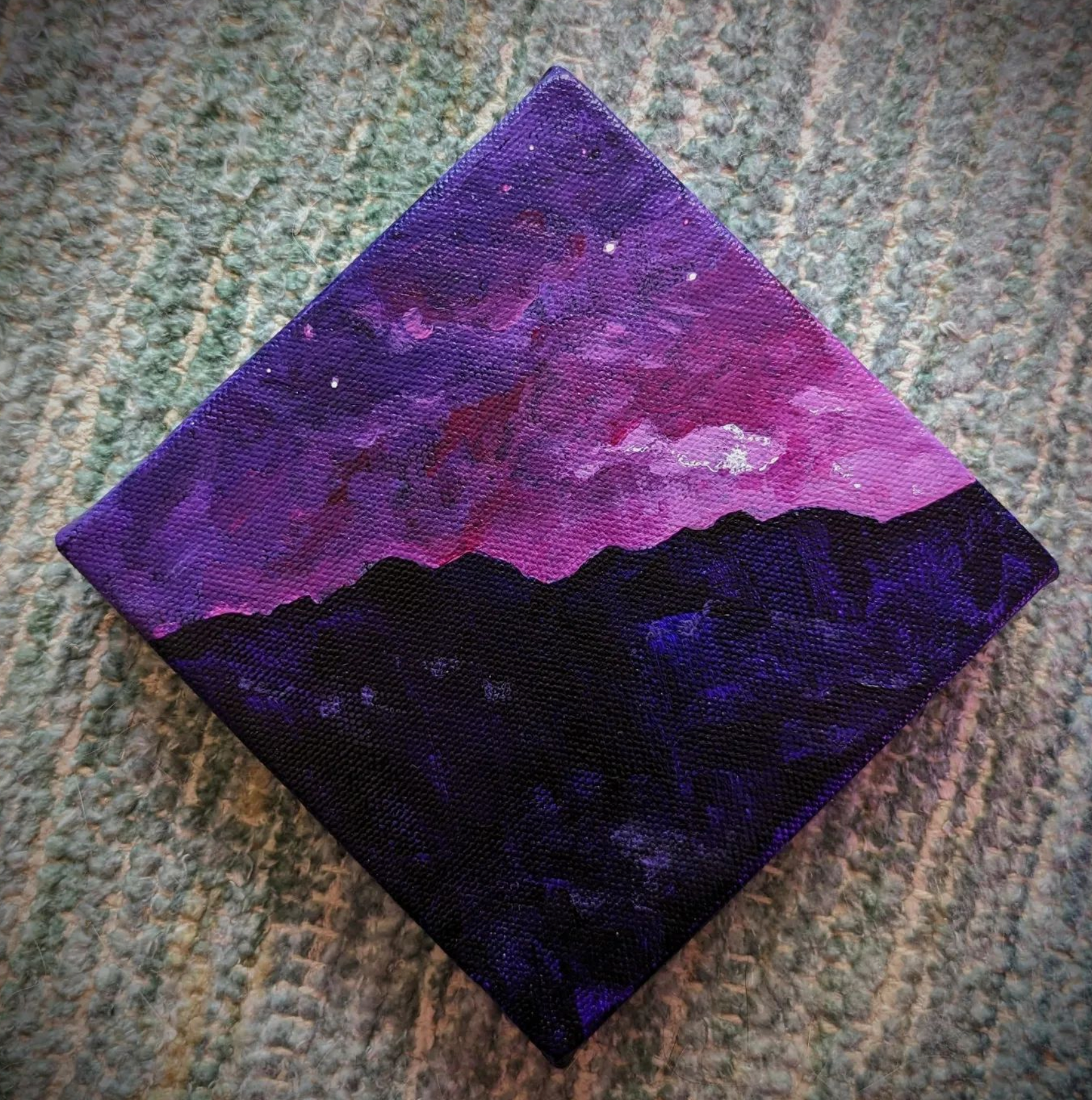 Mountain Moment - Dreamy Evening - Original Painting 7"w Diamond