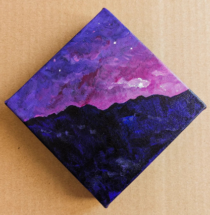 Mountain Moment - Dreamy Evening - Original Painting 7"w Diamond