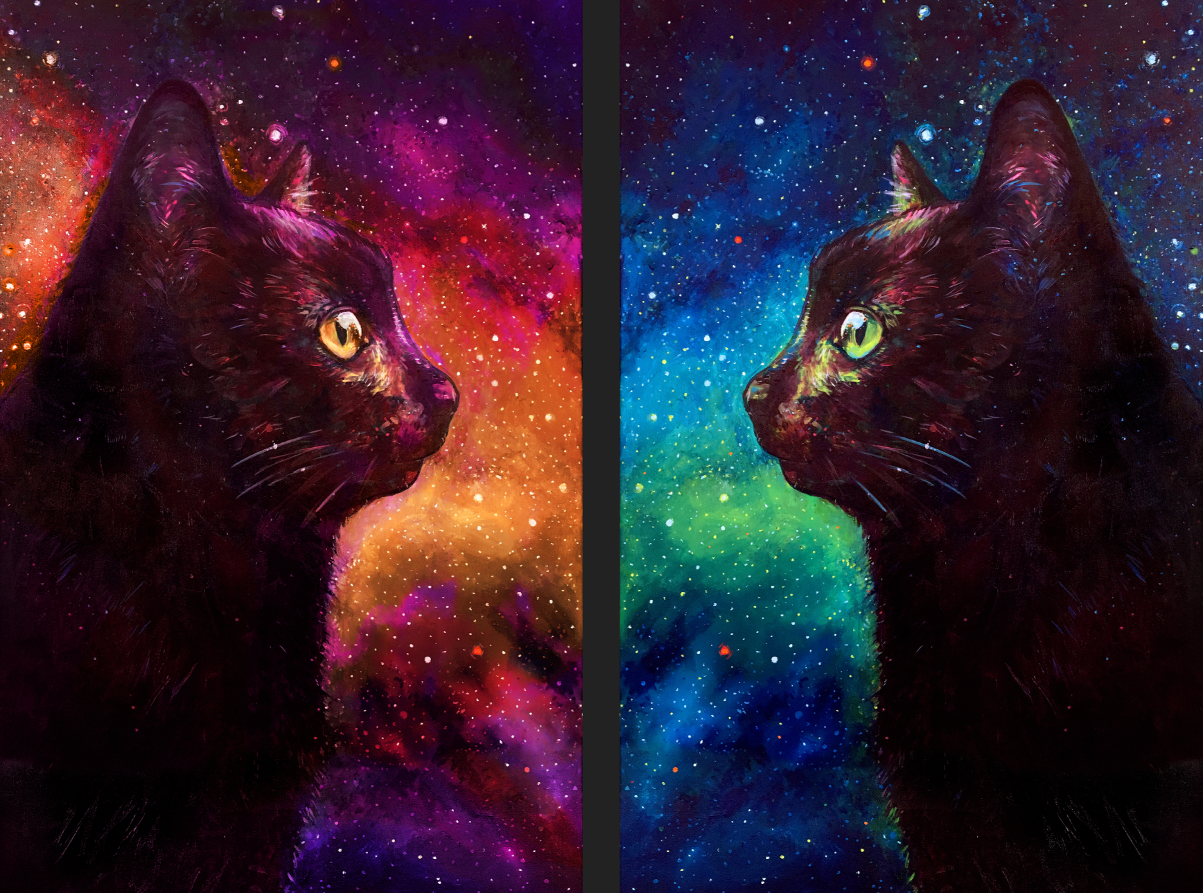 Galaxy Cat II Too - Holographic 11x17 Art Print