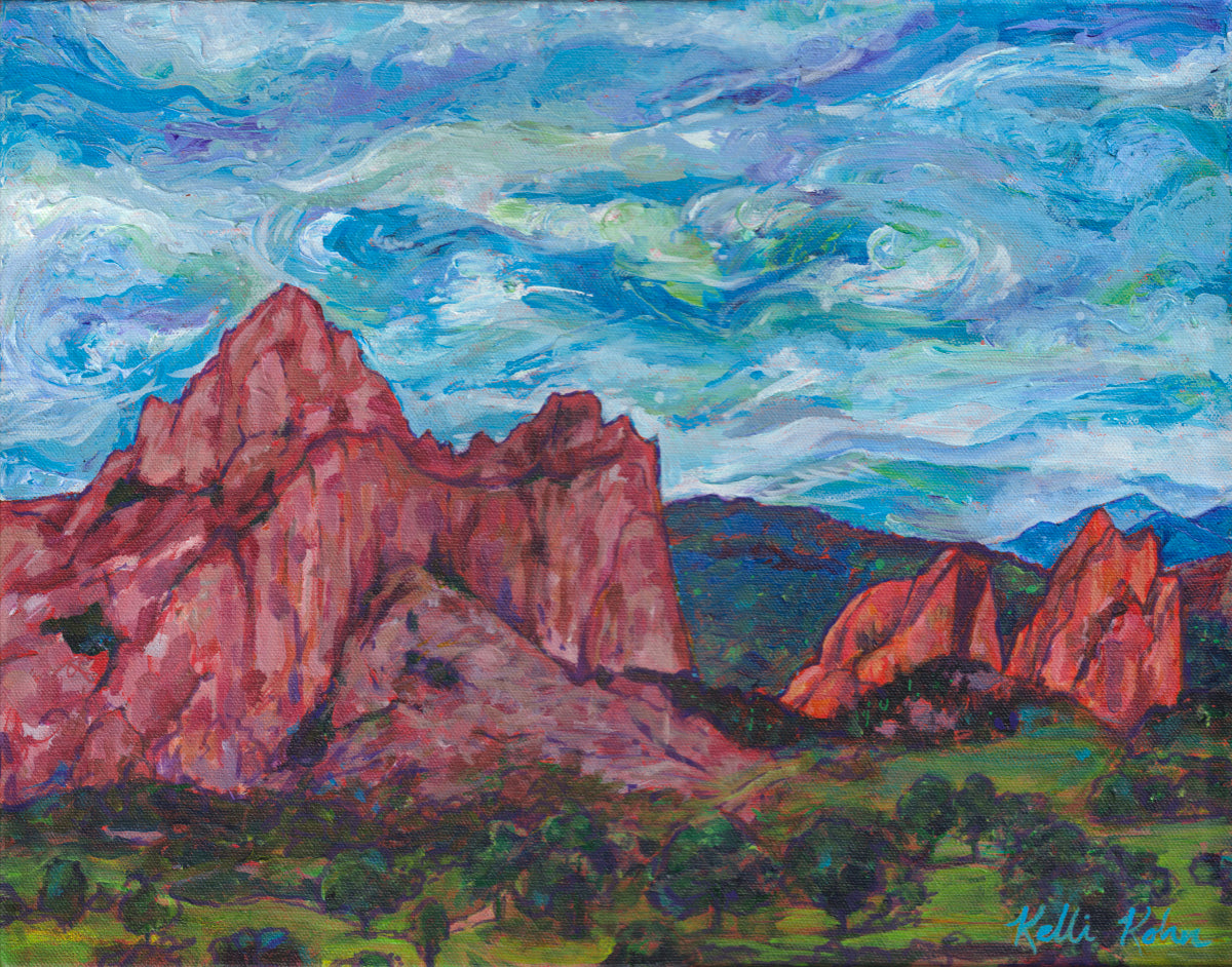 Clouds Over The Garden - Original Painting 14 x 11