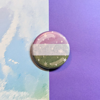 Starry Genderqueer Pride Flag - Magnet