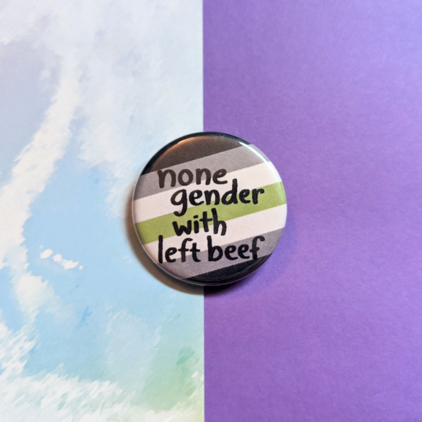 None Gender with Left Beef - Agender Pride Magnet