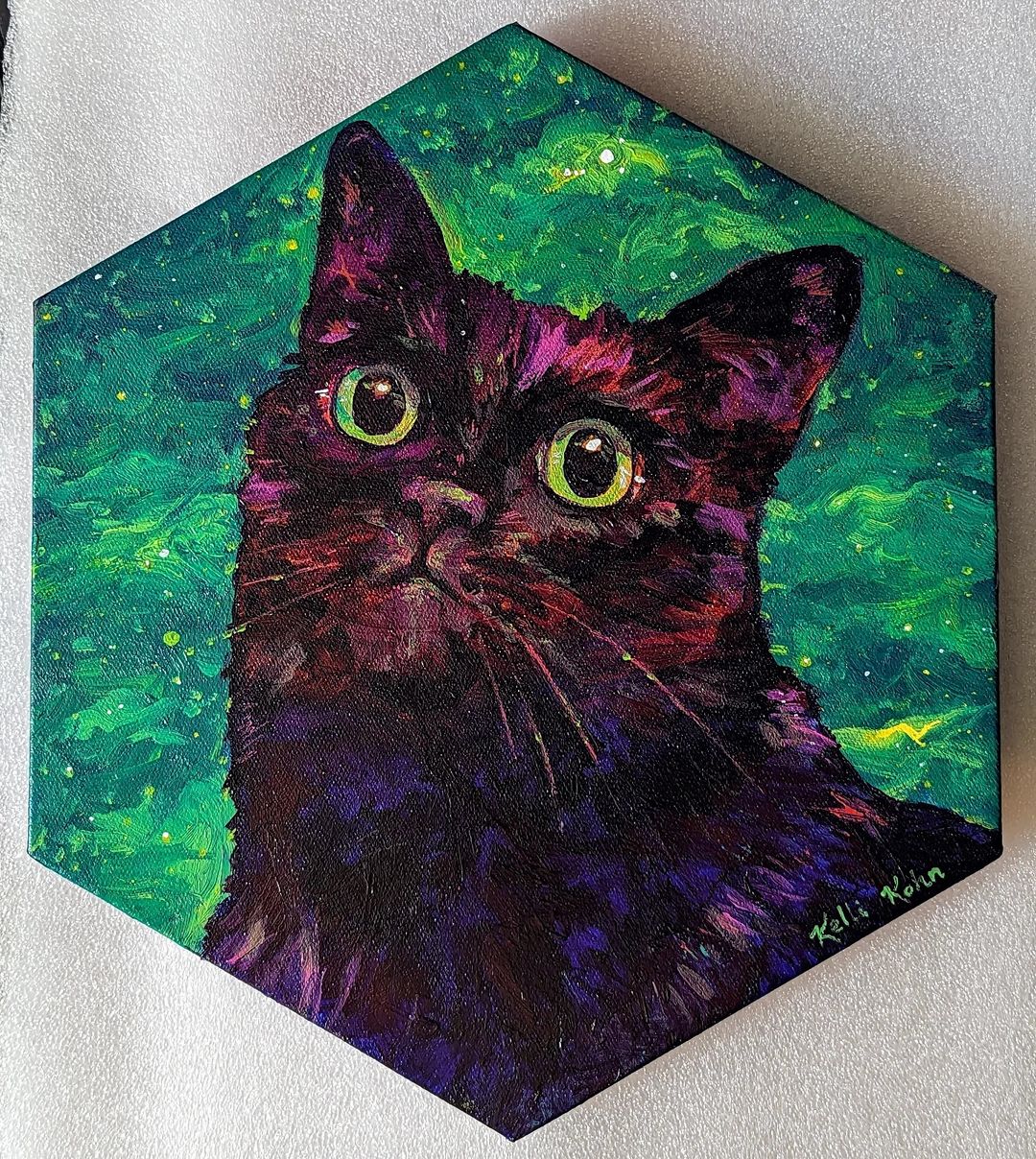 Look At My Son - Original Painting 10 x 11.5 Hexagonal