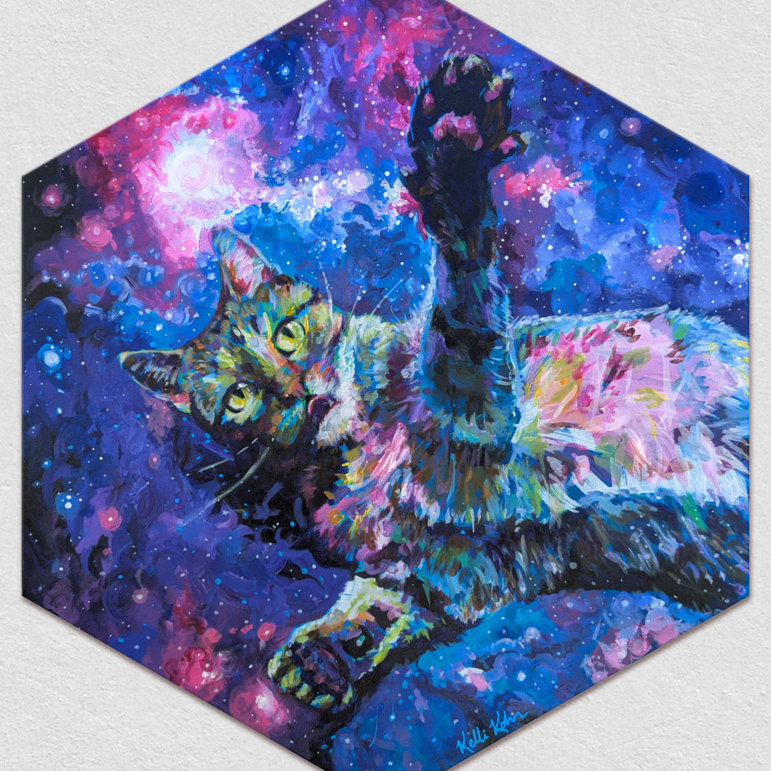 Reach For The Stars - Original Painting 17 x 19 Hexagonal