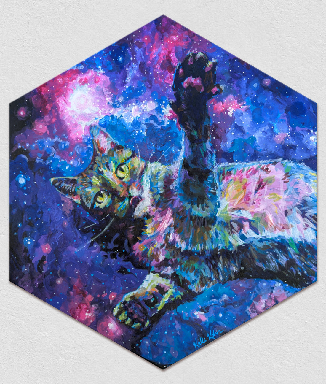Reach For The Stars - Original Painting 17 x 19 Hexagonal