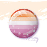 Starry Lesbian Pride Flag - Button Pin