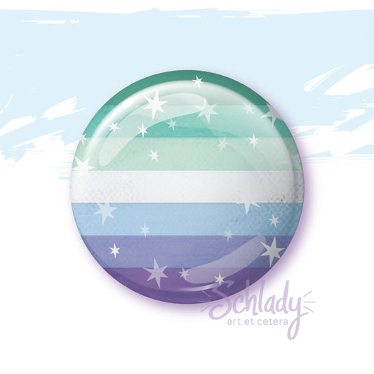 Starry Gay Men Pride Flag - Button Pin