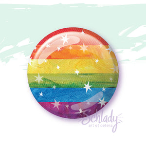 Starry Gay Pride Flag - Button Pin