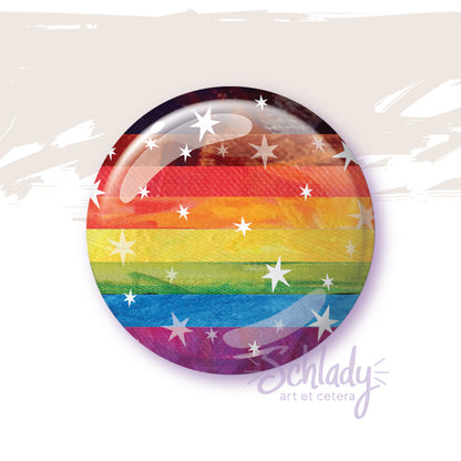 Starry Gay Pride Flag - Button Pin