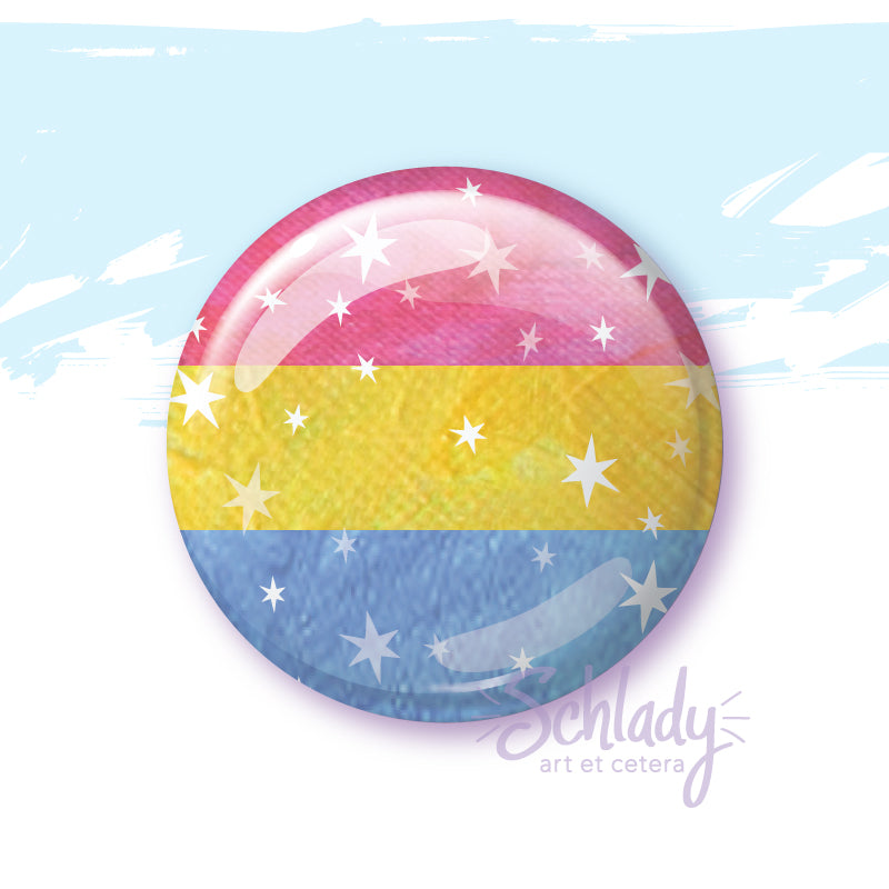 Starry Pan Pride Flag - Button Pin