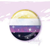 Starry Nonbinary Pride Flag - Button Pin