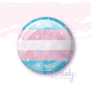 Starry Trans Pride Flag - Button Pin
