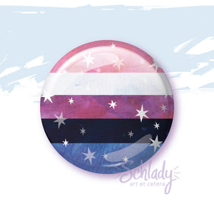 Starry Genderfluid Pride Flag - Button Pin