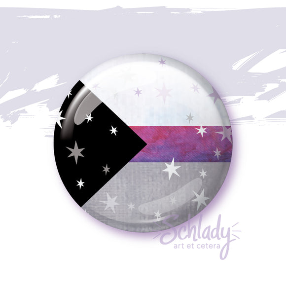 Starry Demi Pride Flag - Button Pin