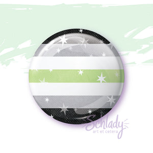 Starry Agender Pride Flag - Button Pin