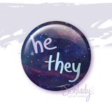 He They - Button Pin