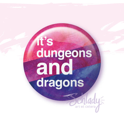 Dungeons AND Dragons - Bi Pride Button Pin